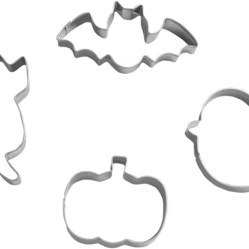 Small Halloween Cookie Cutter Set, from 2.2” to 3.1” - 4 Piece - Stainless Steel